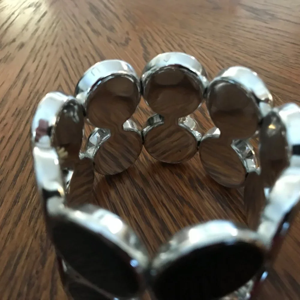 Black & Silver Stretch Statement Bracelet